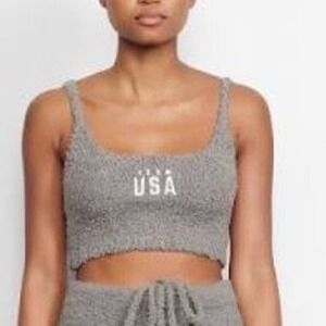 SKIMS Cozy Knit Tank Top NEW Team USA Grey L/XL